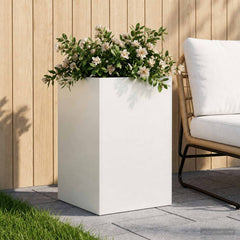 vidaXL Garden Planter Cold-rolled Steel White Height 75 cm