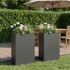 vidaXL Garden Planter 2 pcs Anthracite Depth 20 cm
