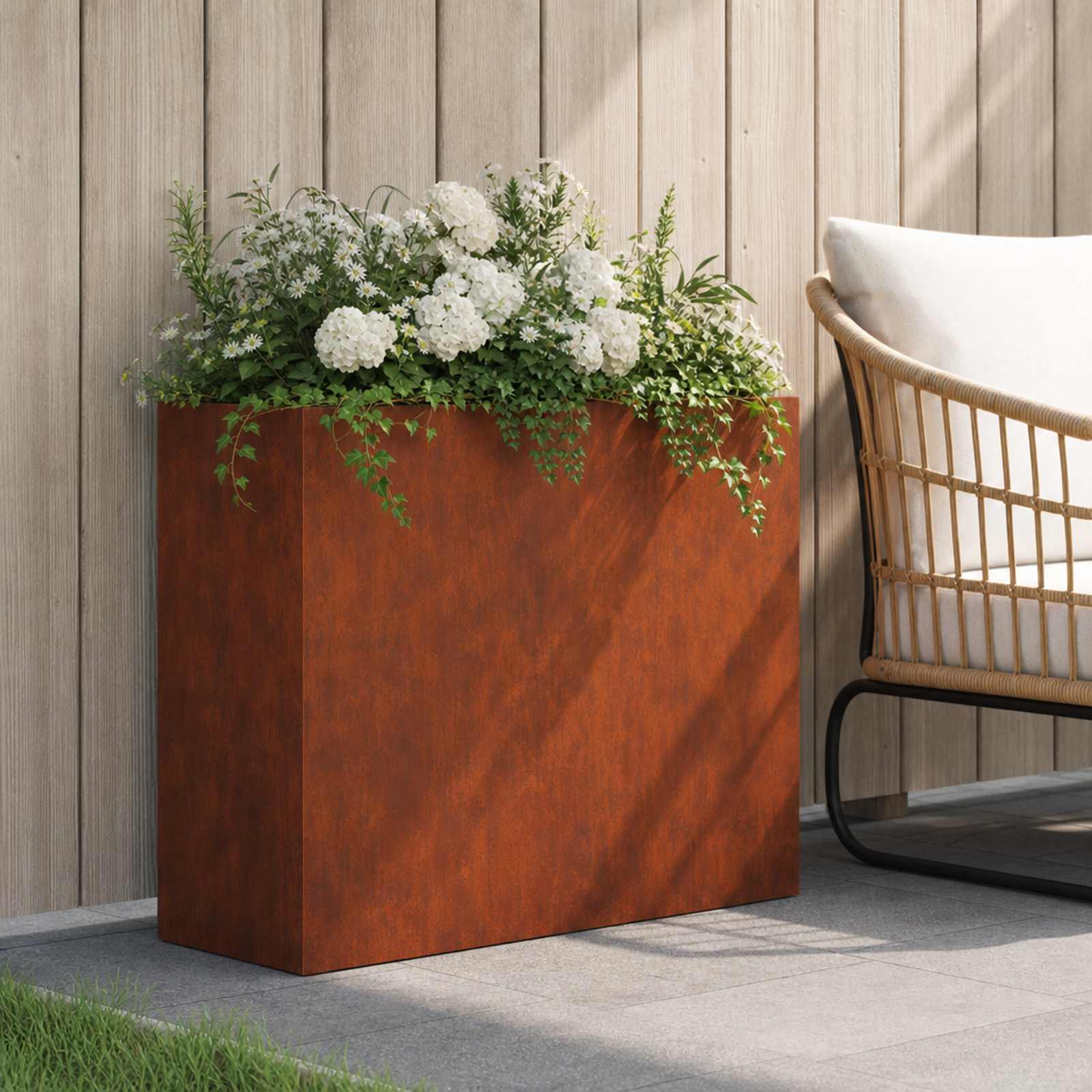 vidaXL Garden Planter Rusty 50 x 20 x 40 cm Weathering Steel 1
