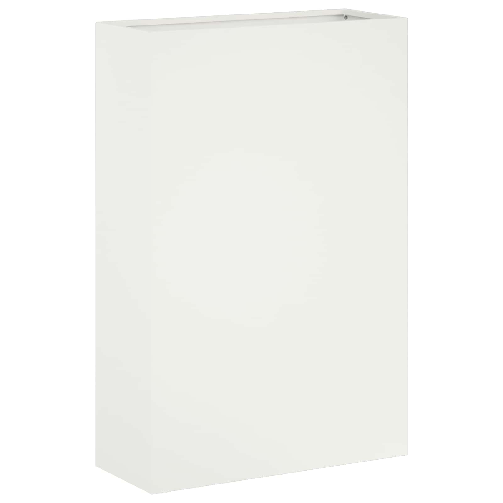 vidaXL Garden Planter White 50 x 20 x 75 cm Cold-rolled Steel 2