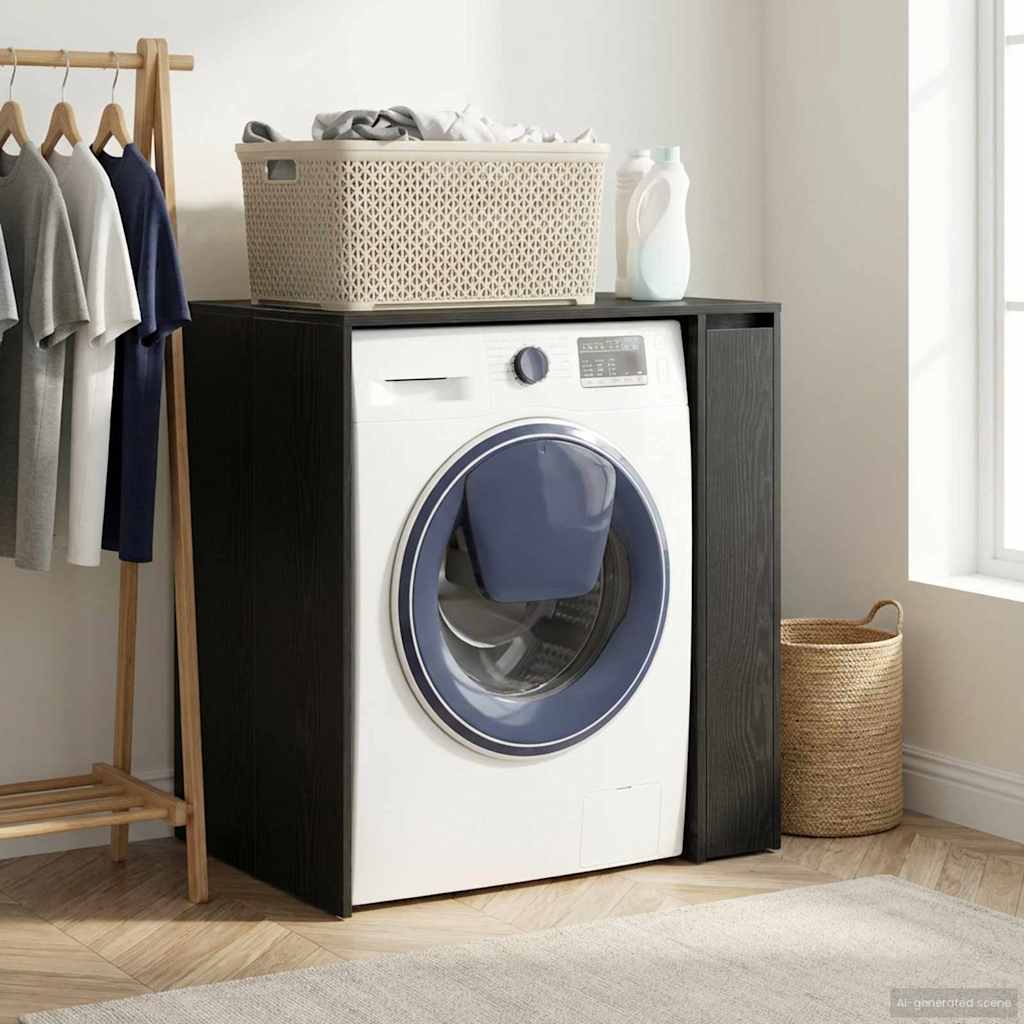 vidaXL Wash Machine Cabinet Black Oak 87 x 60 x 89 cm Engineered wood 4