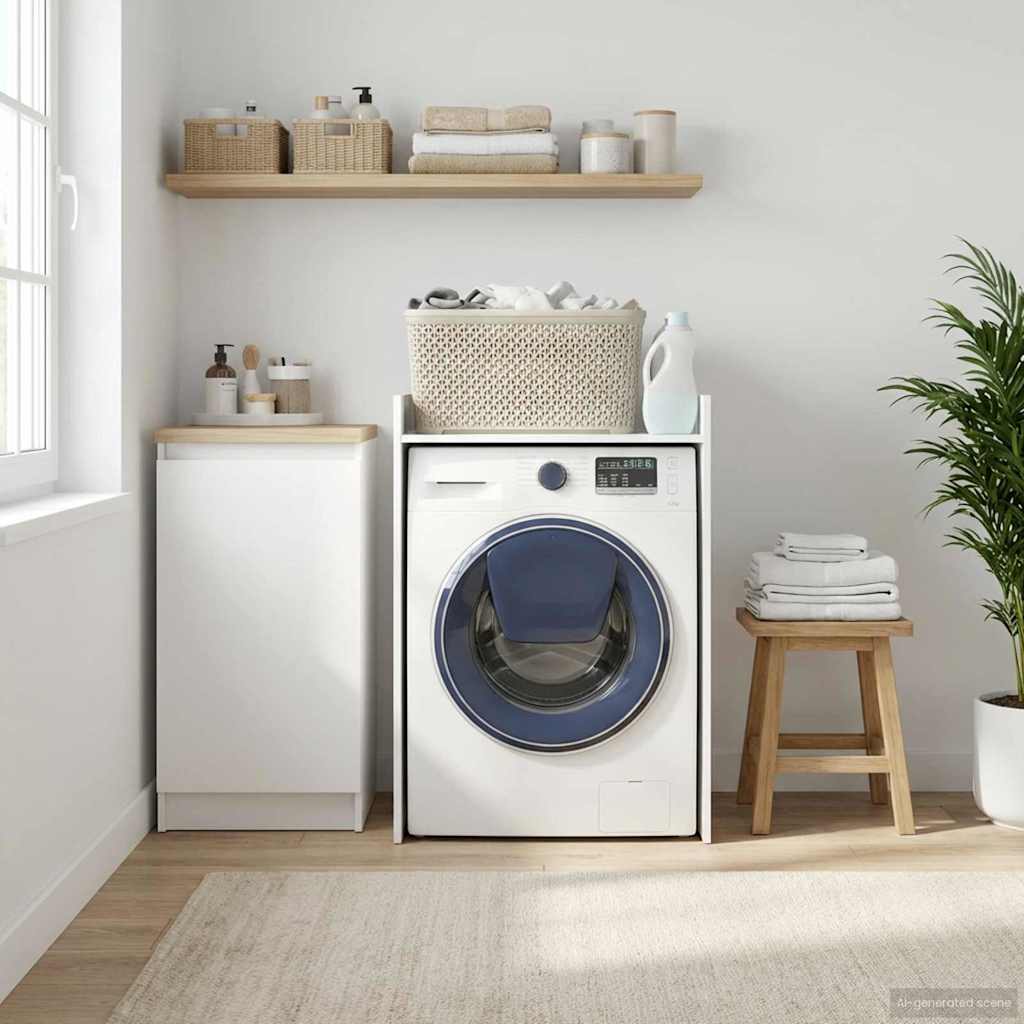 vidaXL Wash Machine Cabinet White 67.5 x 48 x 97 cm Engineered wood 4