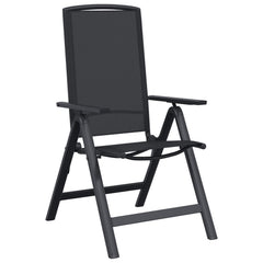 vidaXL Reclining Garden Chairs 2 pcs Black Textilene 4