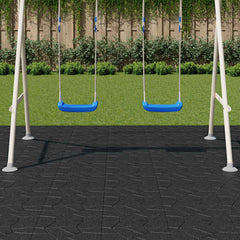vidaXL Stepping Stone 6 pcs Black 40.5 x 40.5 x 2 cm Rubber 3