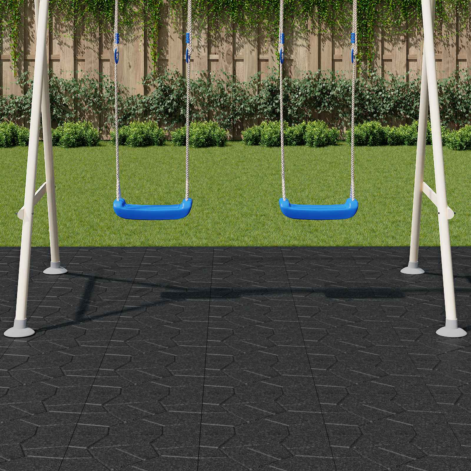 vidaXL Stepping Stone 6 pcs Black 40.5 x 40.5 x 2 cm Rubber 3