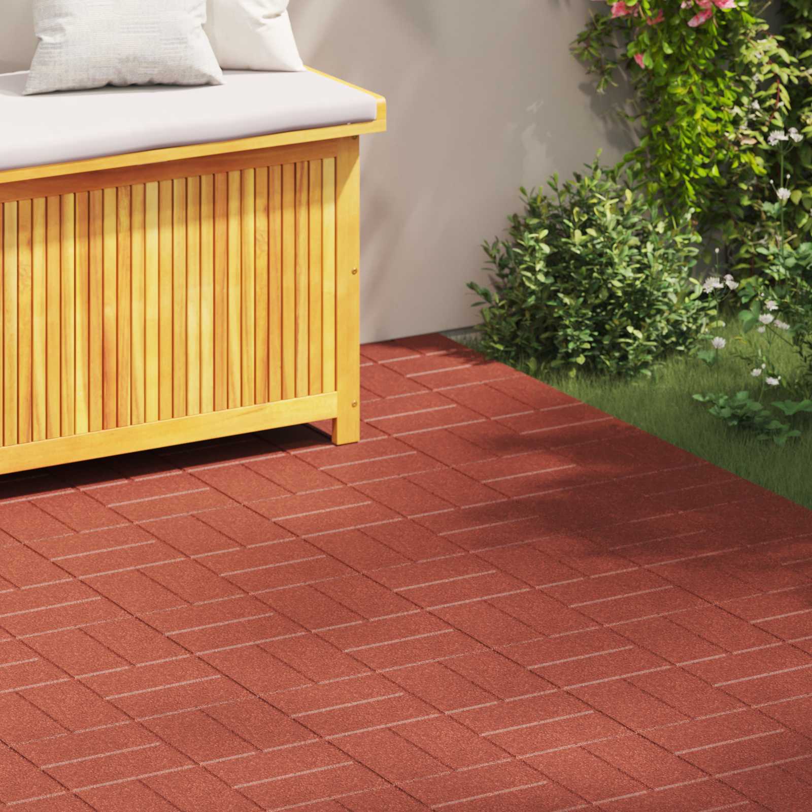 vidaXL Stepping Stone 6 pcs Red 40.5 x 40.5 x 2 cm Rubber 1