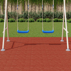 vidaXL Stepping Stone 6 pcs Red 40.5 x 40.5 x 2 cm Rubber 3