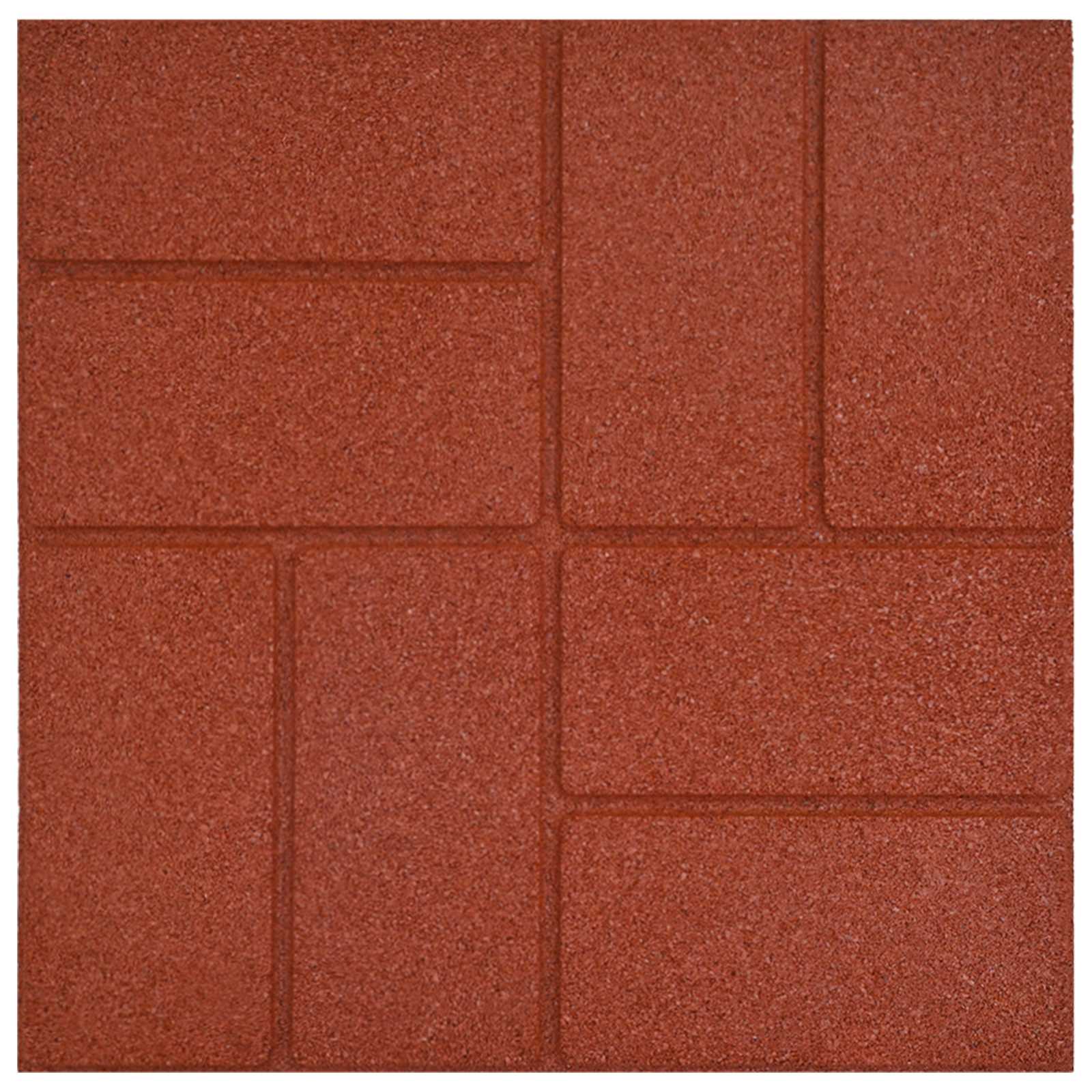vidaXL Stepping Stone 6 pcs Red 40.5 x 40.5 x 2 cm Rubber 6