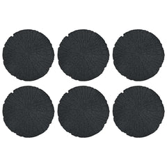 vidaXL Stepping Stone 6 pcs Black Ø 45 x 1.8 cm Rubber 2