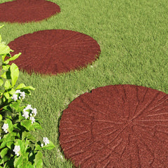 vidaXL Stepping Stone 6 pcs Red Ø 45 x 1.8 cm Rubber 3