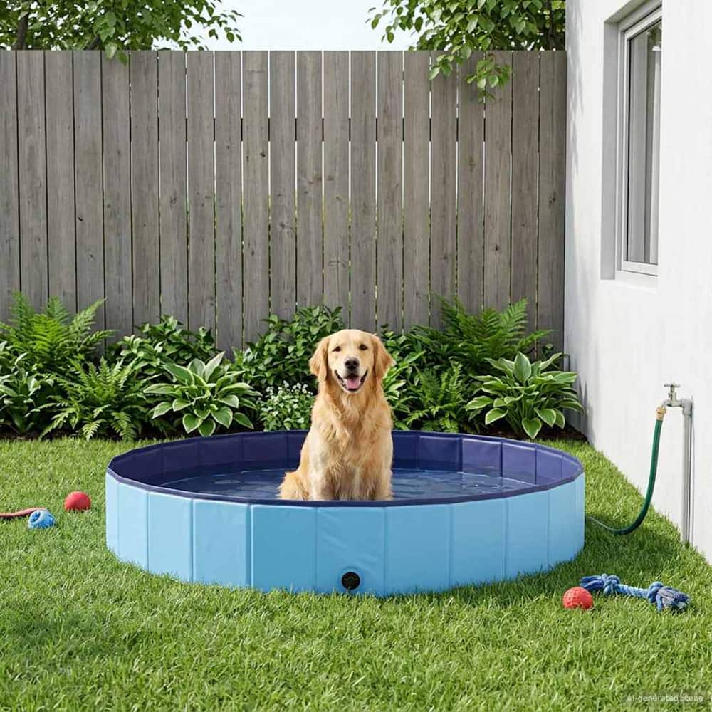 Foldable Dog Swimming Pool PVC Blue 300 cm 38 cm