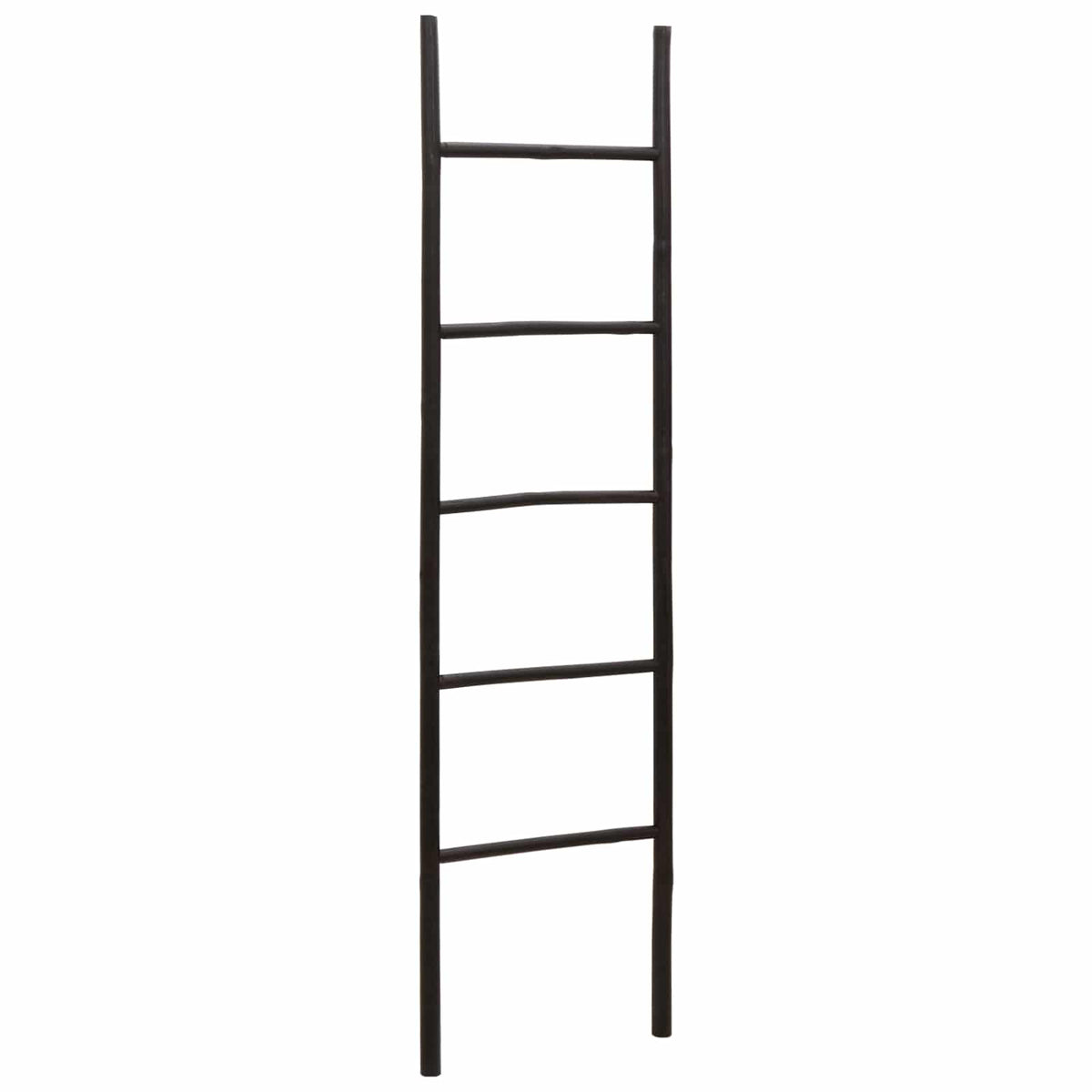 vidaXL Blanket Ladder Black 50 x 190 cm Bamboo 2