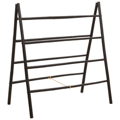 vidaXL Double-Sided Blanket Ladder Black 90 x 50 x 100 cm Bamboo 2