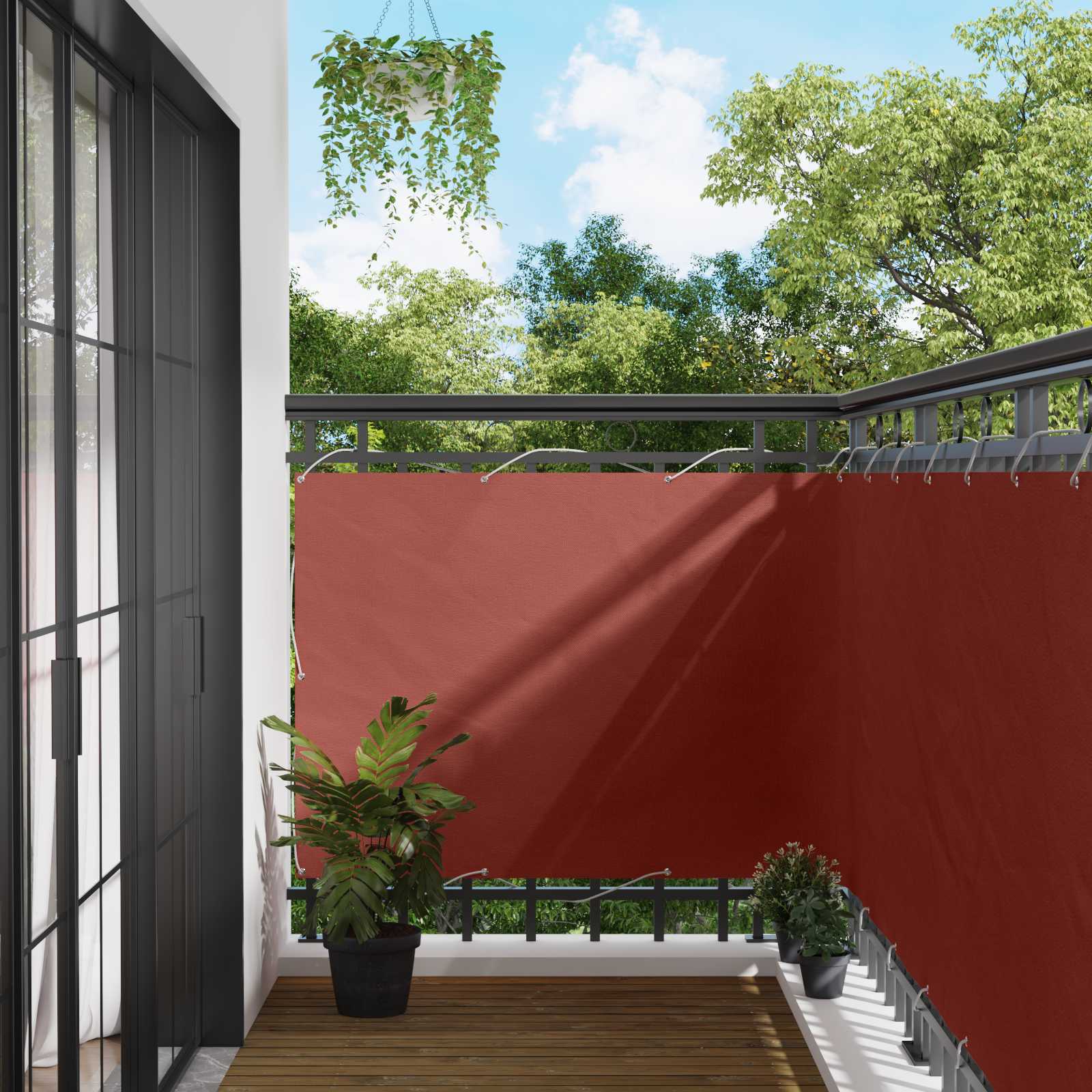 vidaXL Balcony Screen 110 x 1000 cm Oxford Fabric Rectangular 1