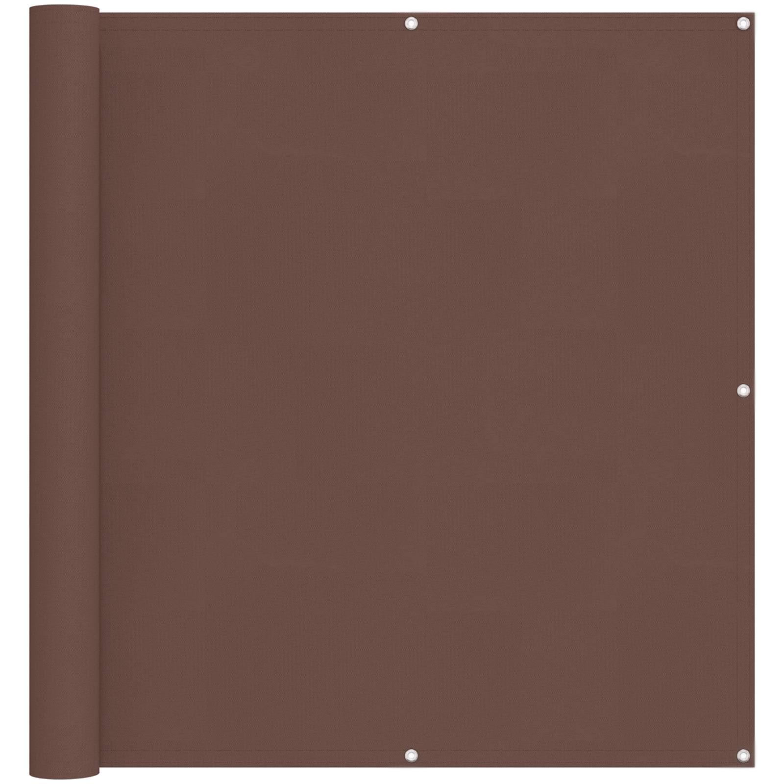 vidaXL Balcony Screen 110 x 800 cm Oxford Fabric Rectangular Brown 2