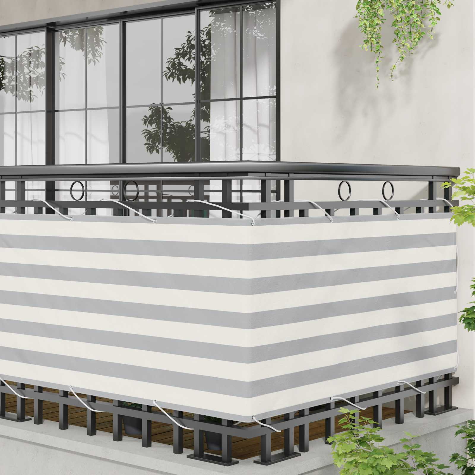 vidaXL Balcony Screen 75 x 600 cm Oxford Fabric Rectangular 3