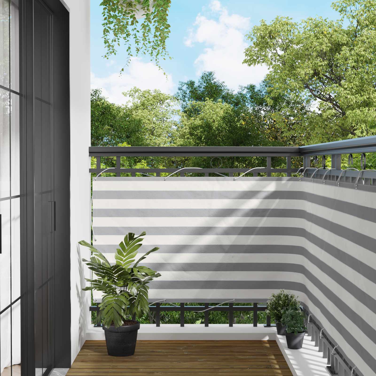 vidaXL Balcony Screen 100 x 1000 cm Oxford Fabric Rectangular 1