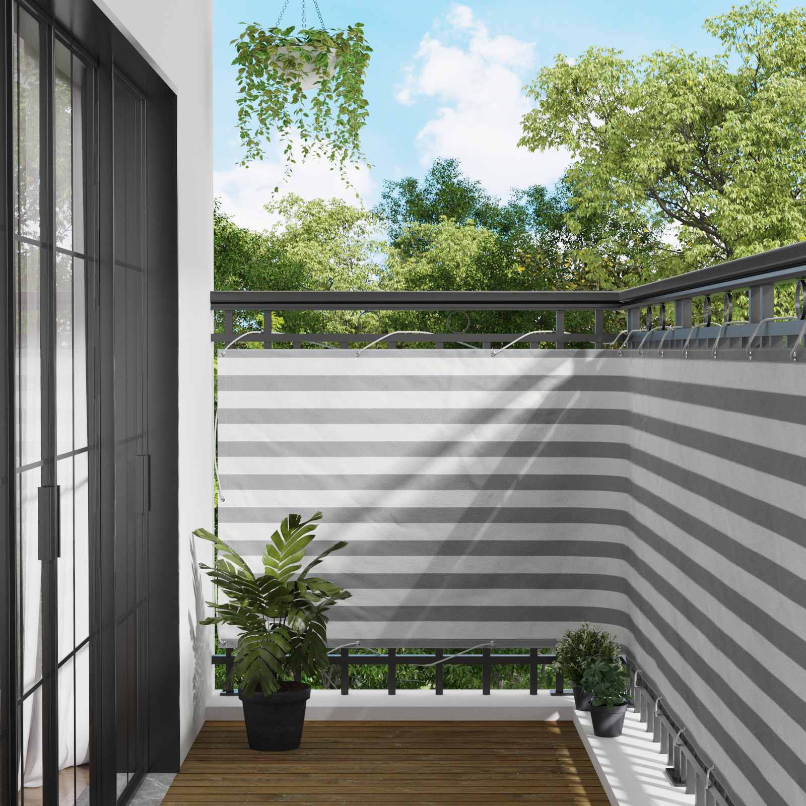 vidaXL Balcony Screen 120 x 700 cm Oxford Fabric Rectangular 1