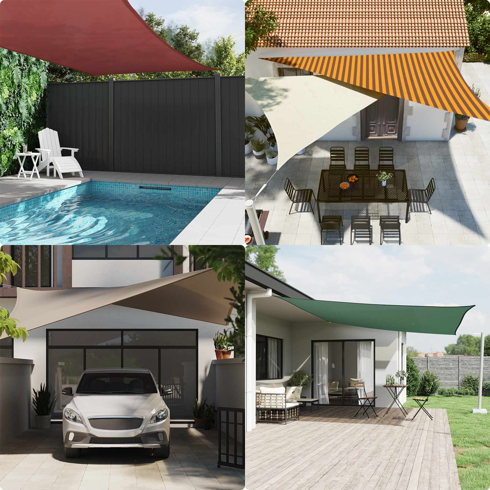 vidaXL Sun Shade Sail 7 x 7 m 100% Polyester Oxford Square 1