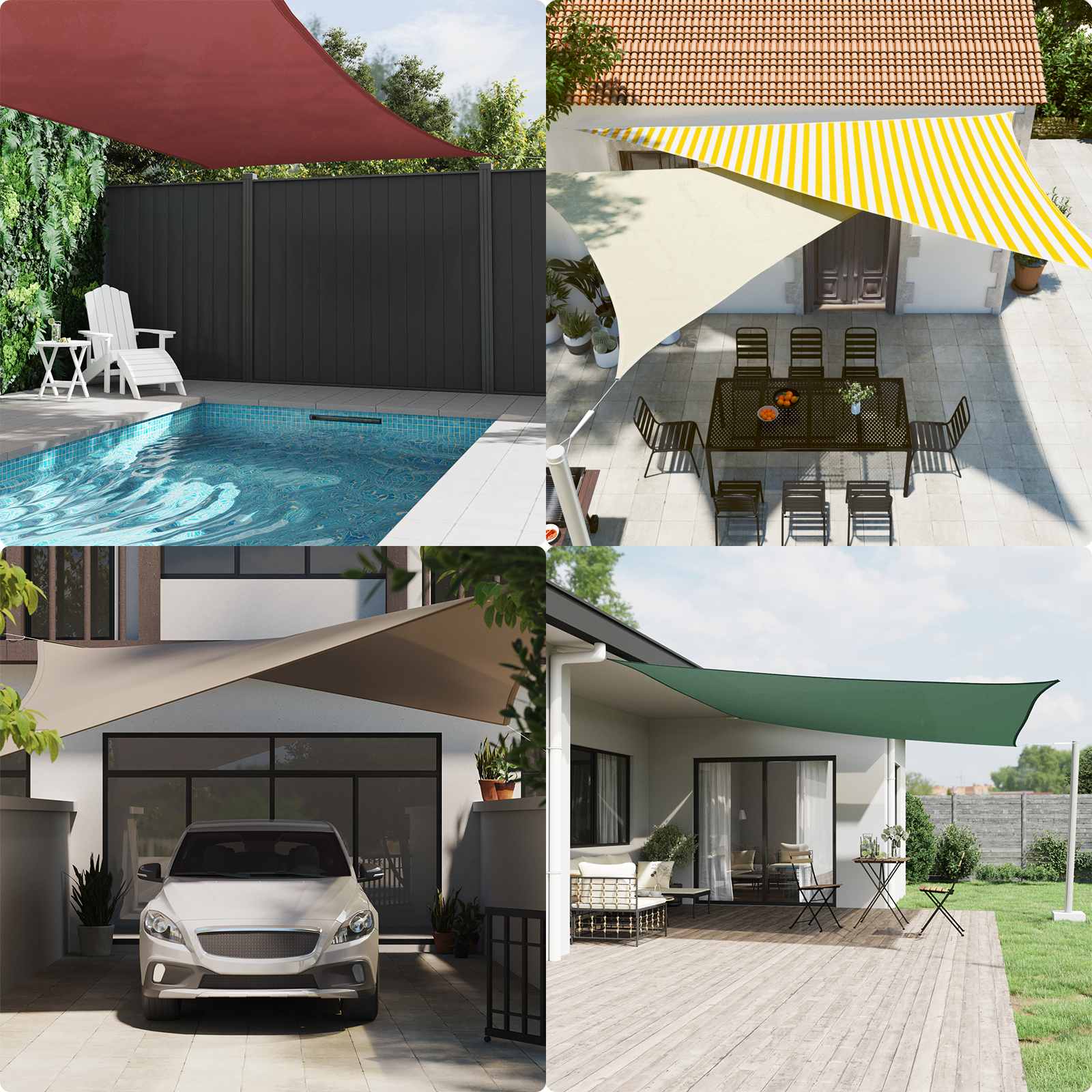 vidaXL Sun Shade Sail 7 x 7 m 100% Polyester Oxford Square 1