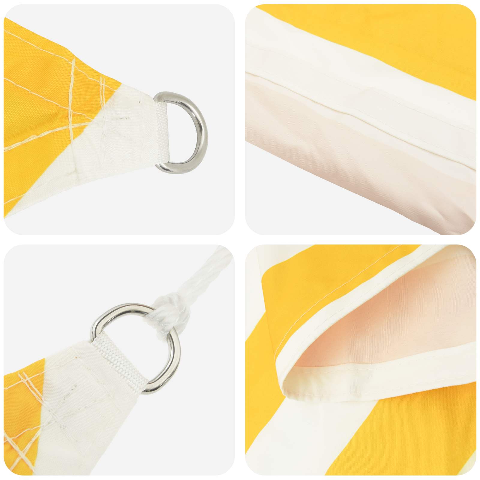 vidaXL Sun Shade Sail Yellow and White 4.5 x 3 m 100% Polyester Oxford 4