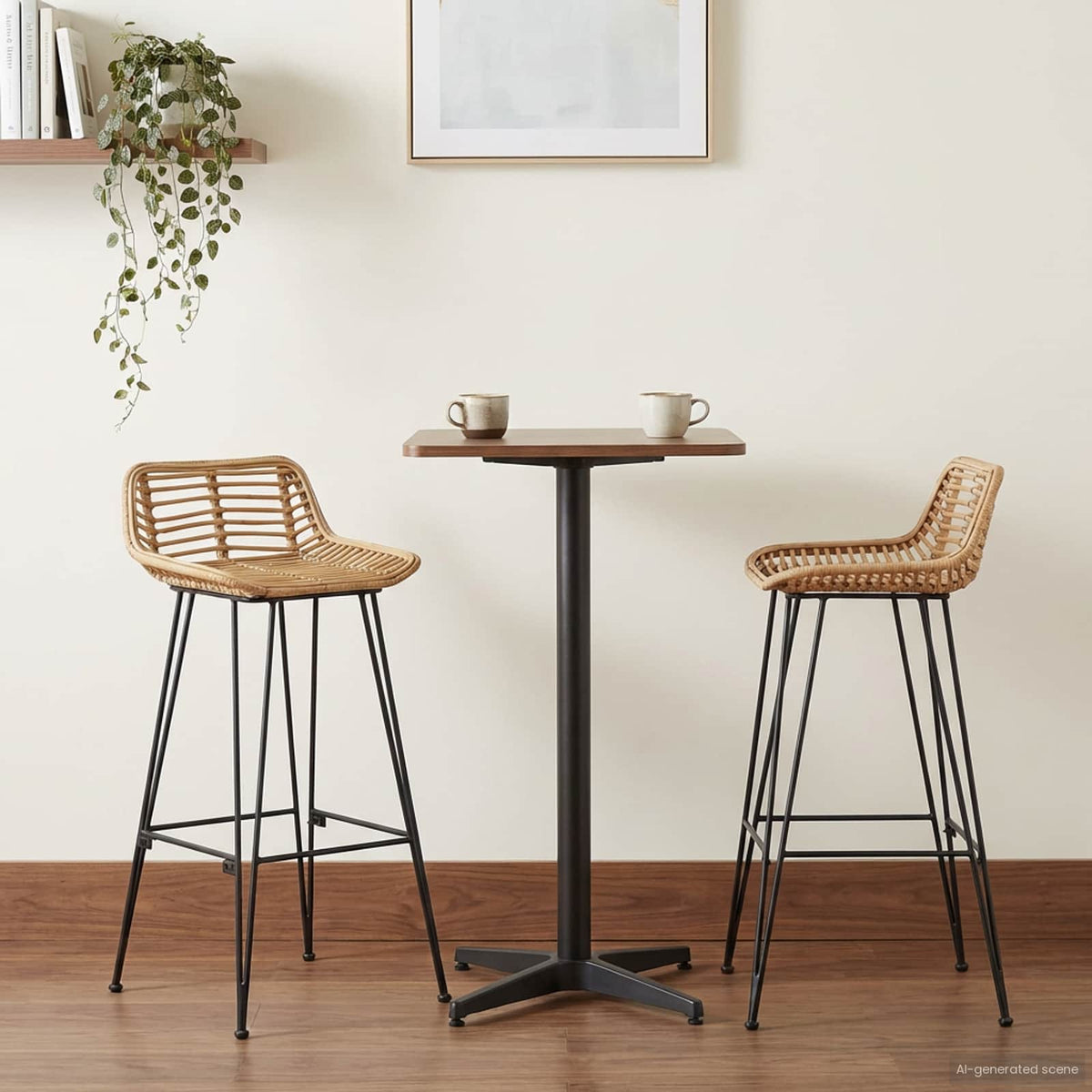 Bar Chair 44 x 46 x 91 cm Rod Iron Dia, 10mm Natural
