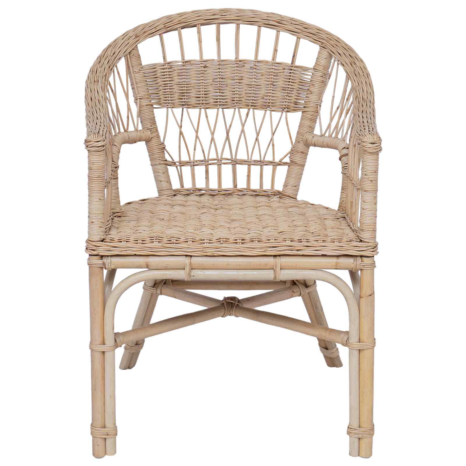 vidaXL Stacking Chair Rattan Natural 60 x 60 x 81 cm 4