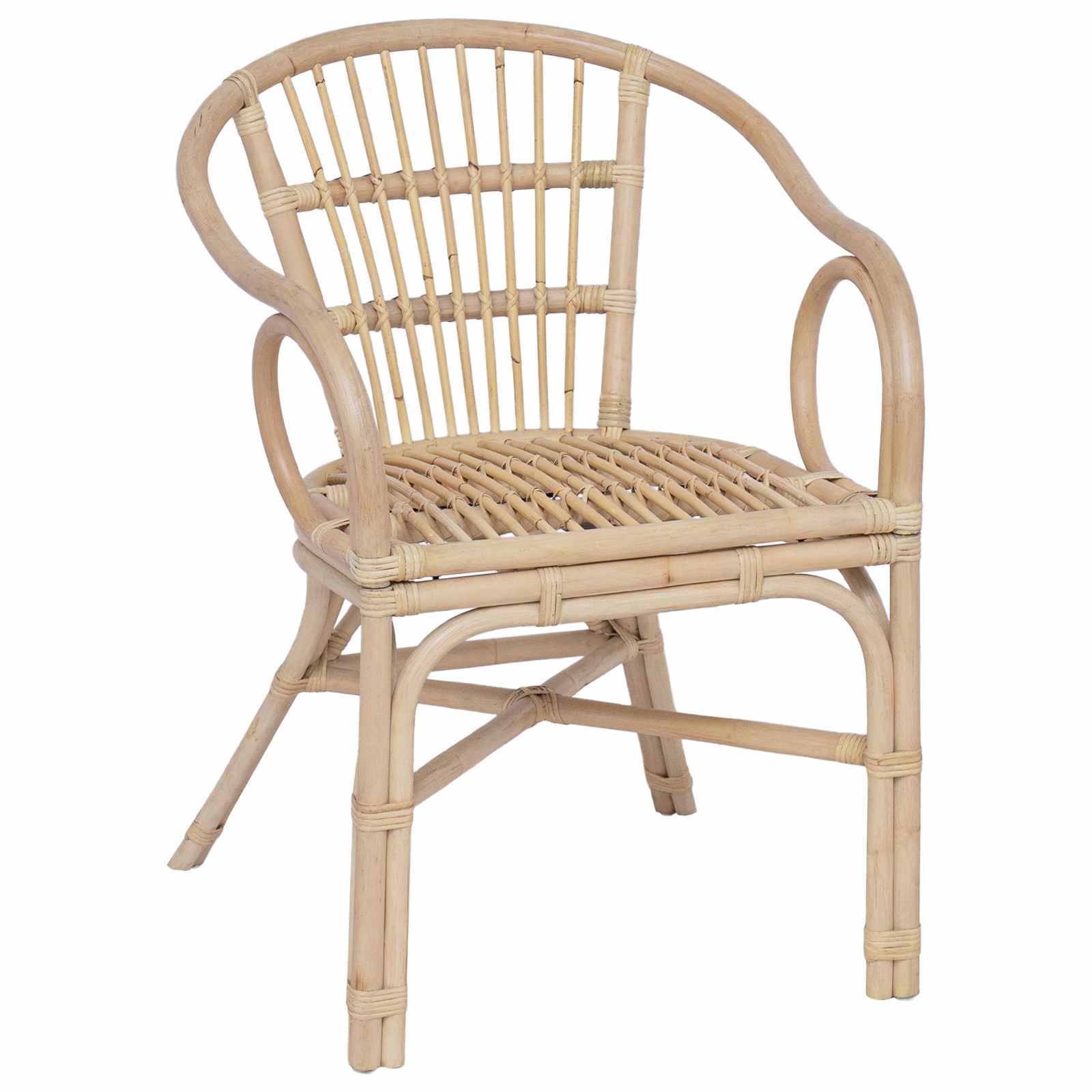 vidaXL Stacking Chair Natural 58 x 60 x 81 cm Rattan 2