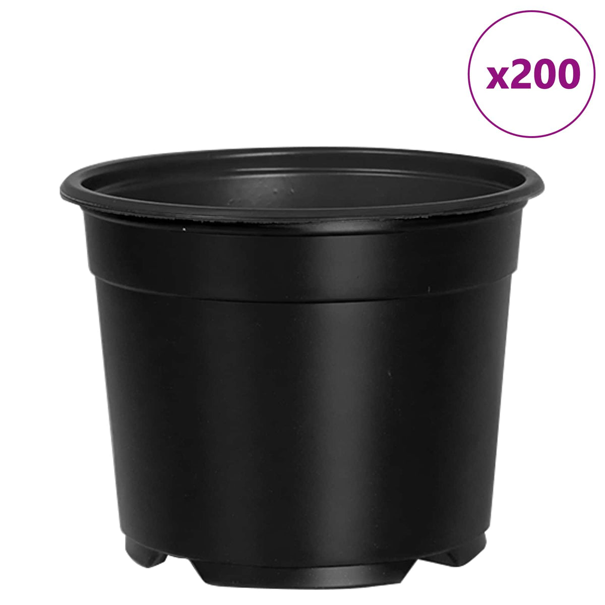 Round Flower Pot 200 pcs Black Plastic, image 4