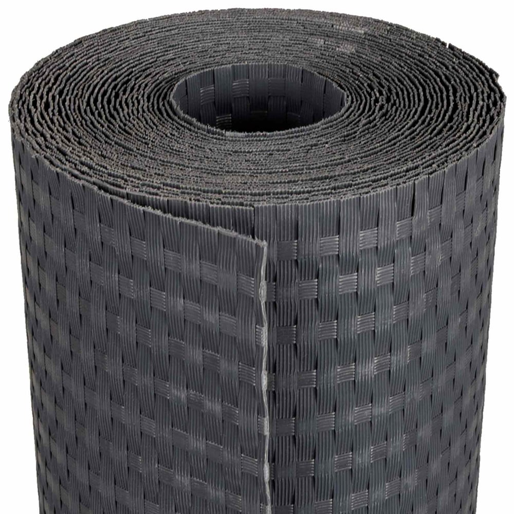 Balcony Screen Poly Rattan Dark grey