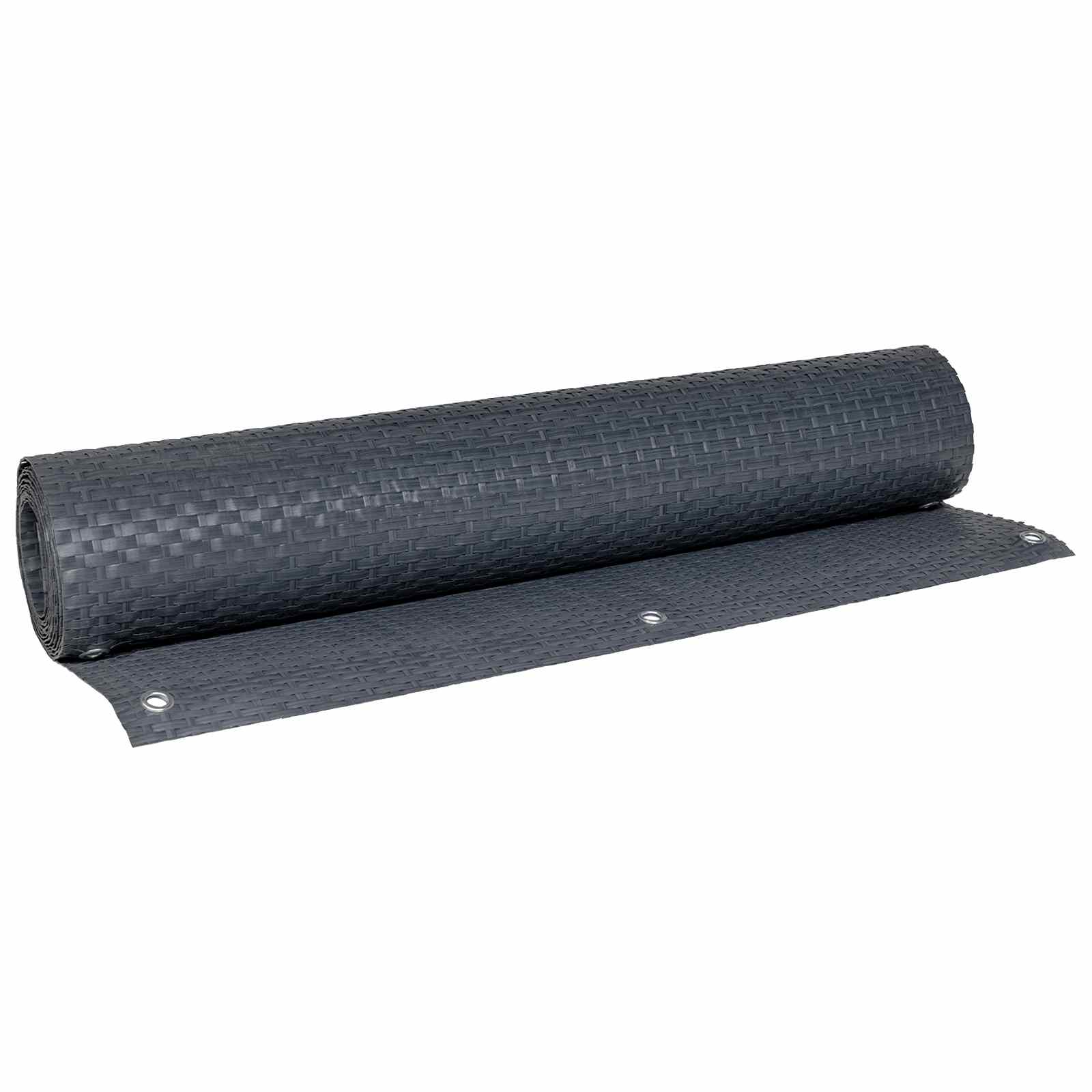 vidaXL Balcony Screen with Eyelets 300 x 100 cm Poly Rattan Anthracite 3