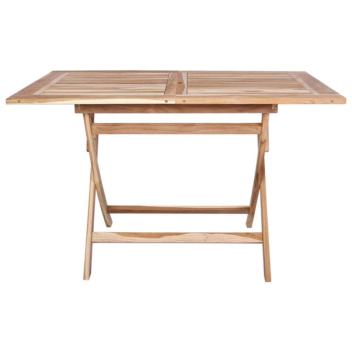 vidaXL Folding Garden Table Natural 120 x 70 x 75.5 cm Solid Teak Wood 3