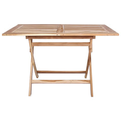 vidaXL Folding Garden Table Natural 120 x 70 x 75.5 cm Solid Teak Wood 3