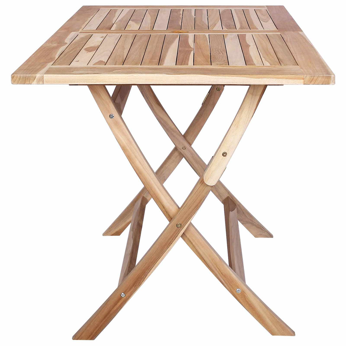 vidaXL Folding Garden Table Natural 120 x 70 x 75.5 cm Solid Teak Wood 4