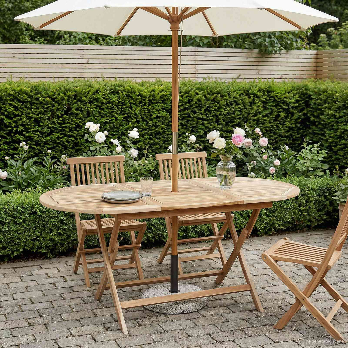 vidaXL Folding Garden Table Natural 160 x 80 x 76 cm Solid Teak Wood 1