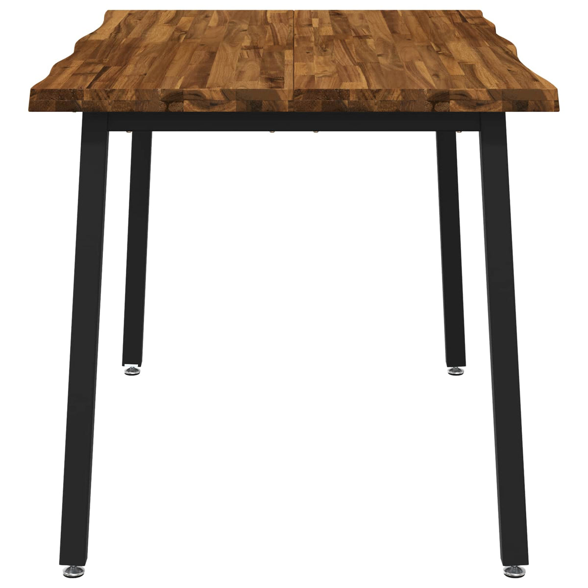 Dining Table 90 x 55 x 75 cm Solid Acacia Wood Live Edge Natural and black