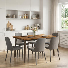 Dining Table 90 x 55 x 75 cm Solid Acacia Wood Live Edge Natural and coffee