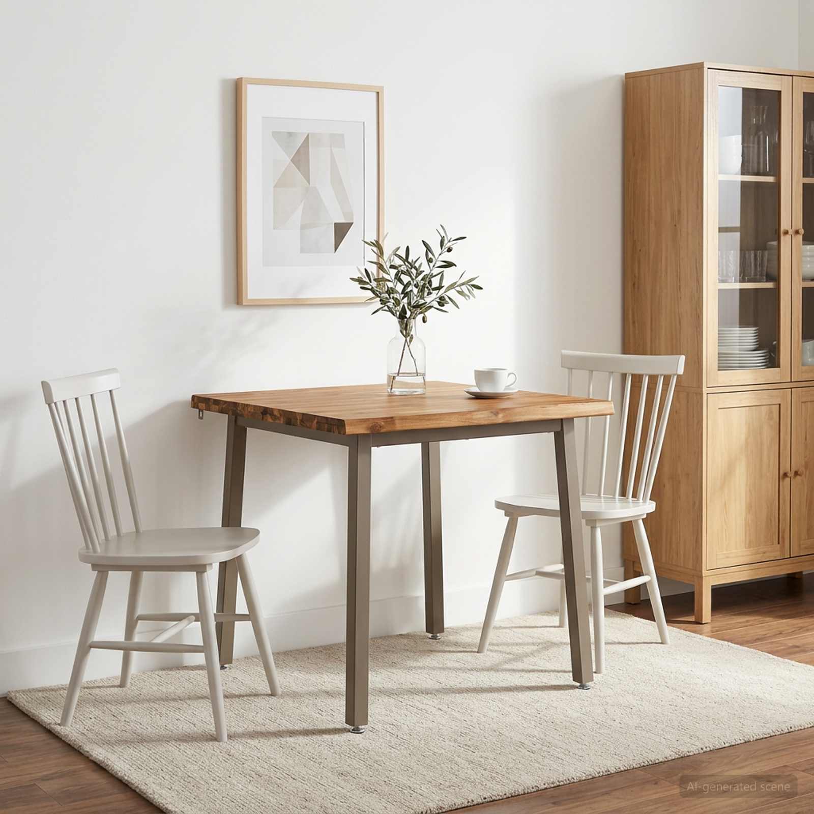 vidaXL 70 x 70 x 75 cm Solid Acacia Wood Natural and Coffee Square 1
