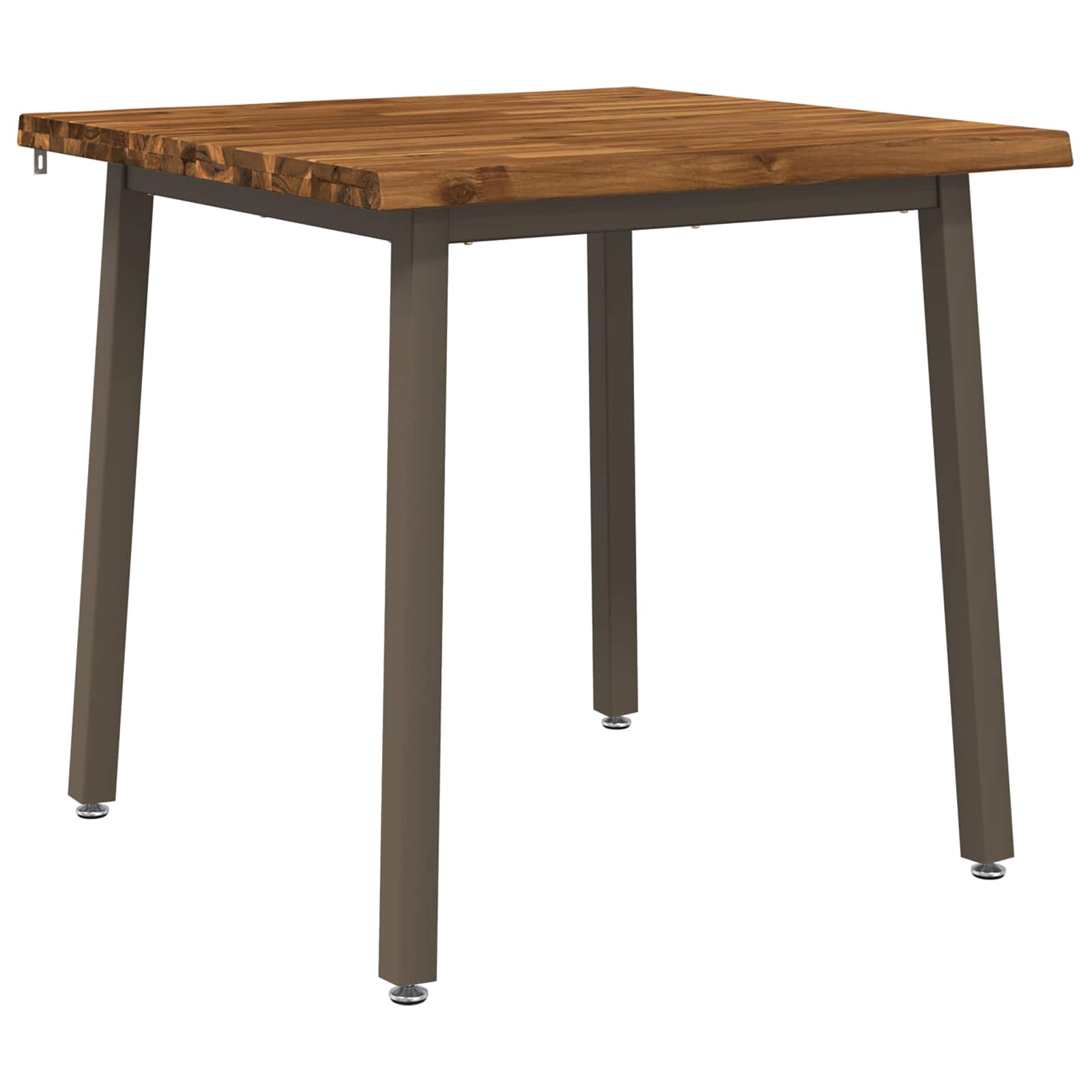 vidaXL 70 x 70 x 75 cm Solid Acacia Wood Natural and Coffee Square 2
