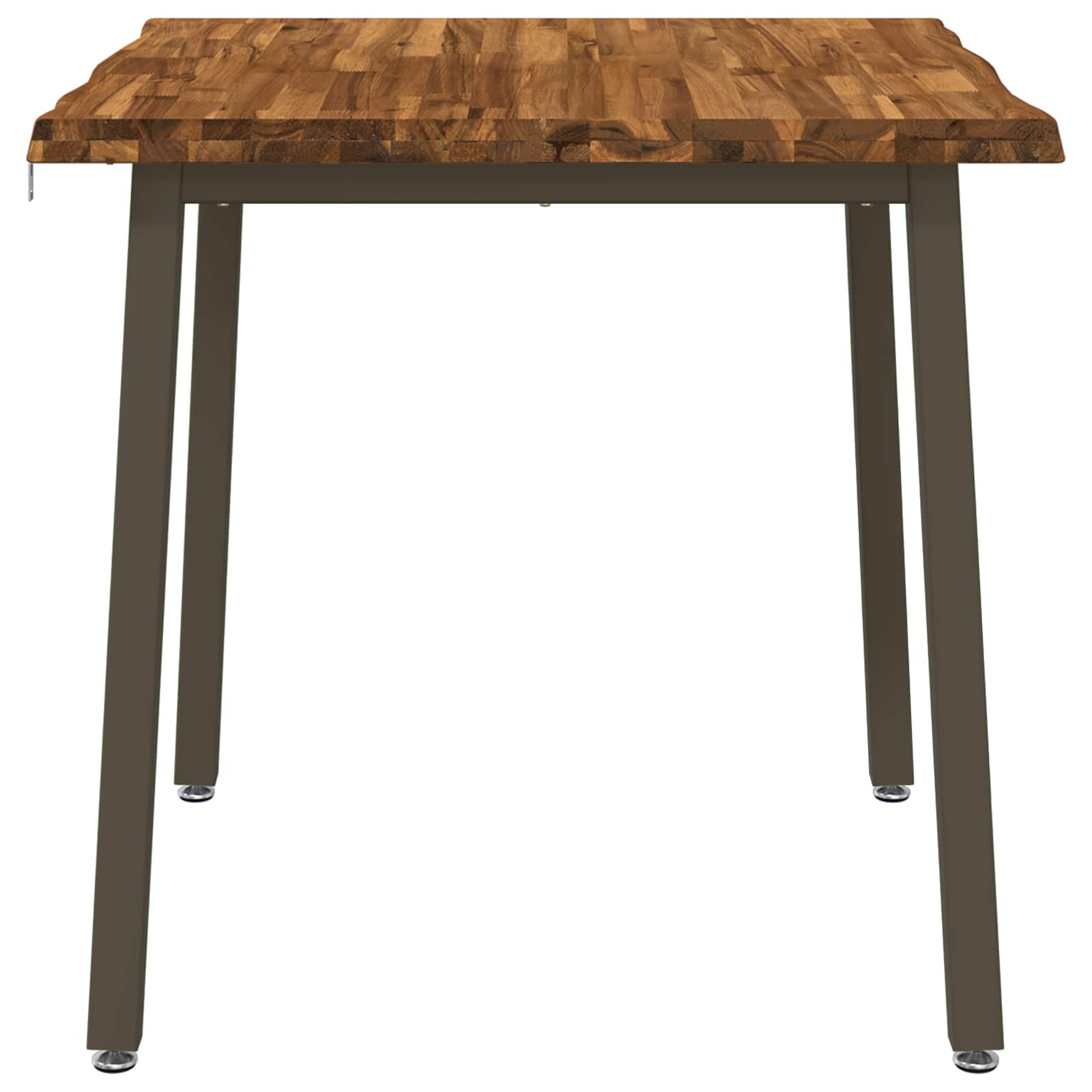 vidaXL 70 x 70 x 75 cm Solid Acacia Wood Natural and Coffee Square 3