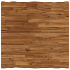 vidaXL 70 x 70 x 75 cm Solid Acacia Wood Natural and Coffee Square 4
