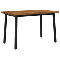 Dining Table Solid Acacia Wood Live Edge Depth 70 cm Natural and black 120 cm