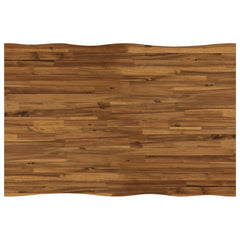 Dining Table 120 x 80 x 75 cm Solid Acacia Wood Live Edge Natural and black