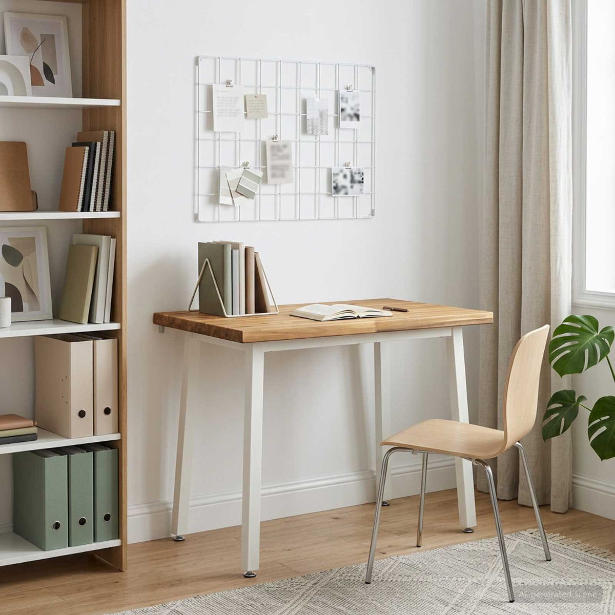 Dining Table Solid Acacia Wood Square Whitewash White