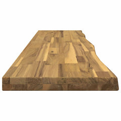 Live Edge Table Top Rectangular Whitewash Side Depth