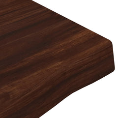 Live Edge Table Top Rectangular Dark Brown Live Edge 1 Side Depth 30 cm 120 cm