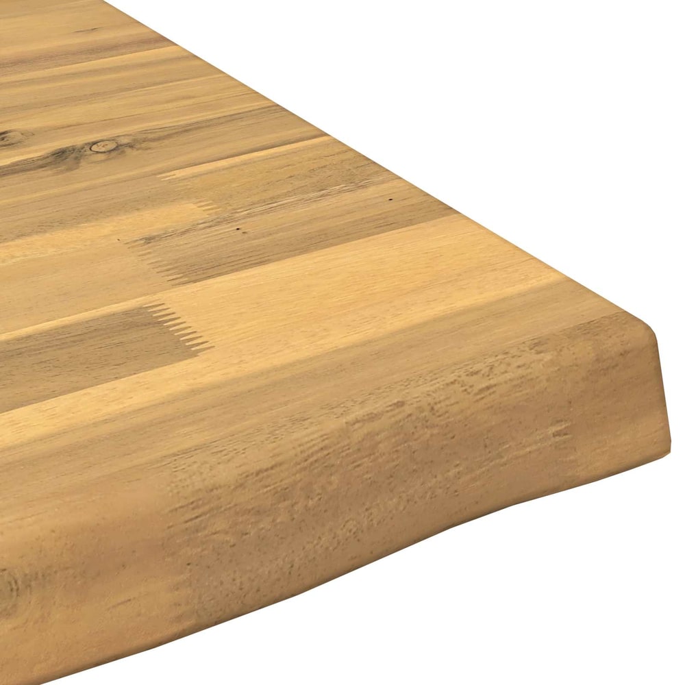 Live Edge Table Top Rectangular Whitewash Live Edge 2 Sides Depth 80 cm 80 cm