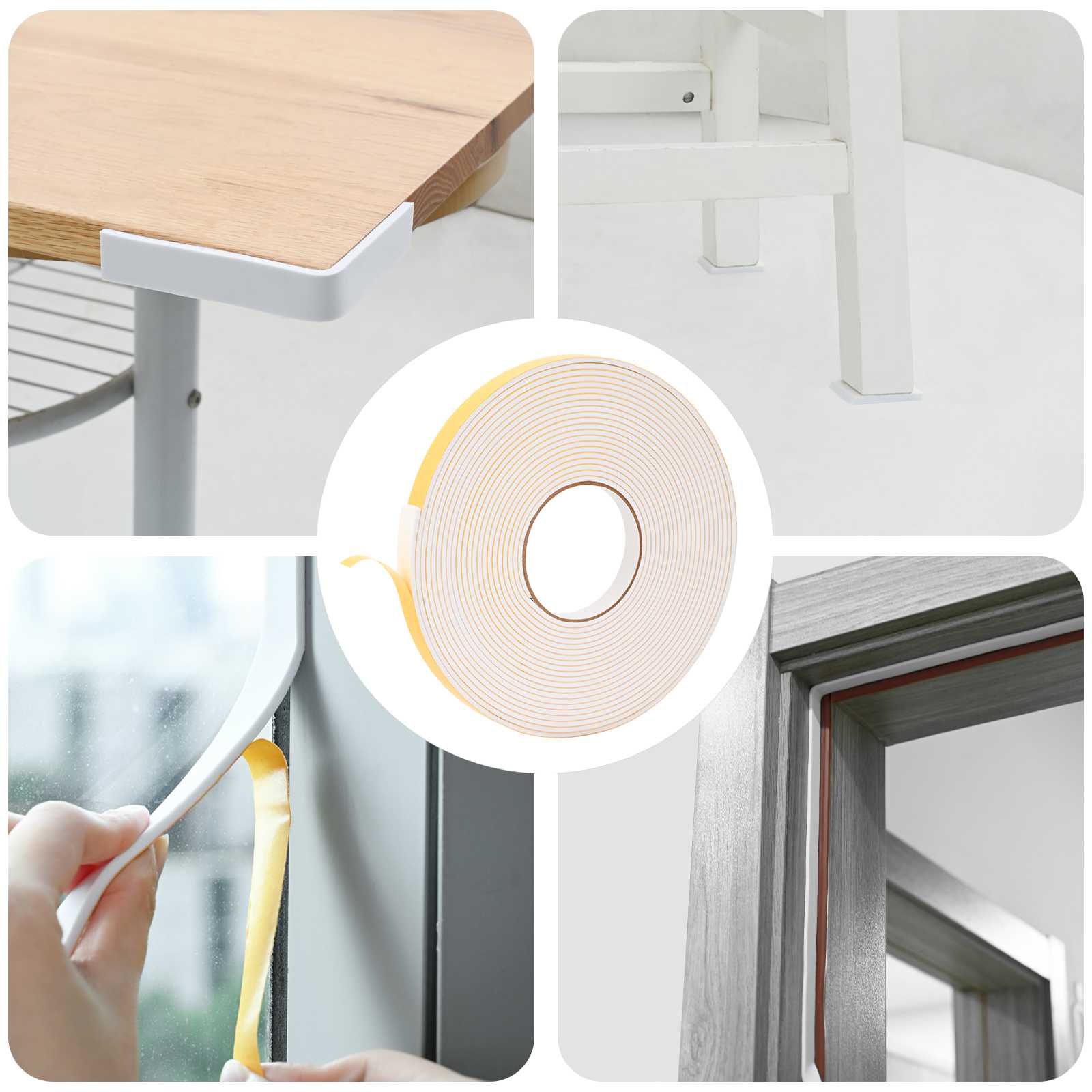 vidaXL Self-adhesive Foam Tape 10 pcs White 15mm x 10m CR Foam 1