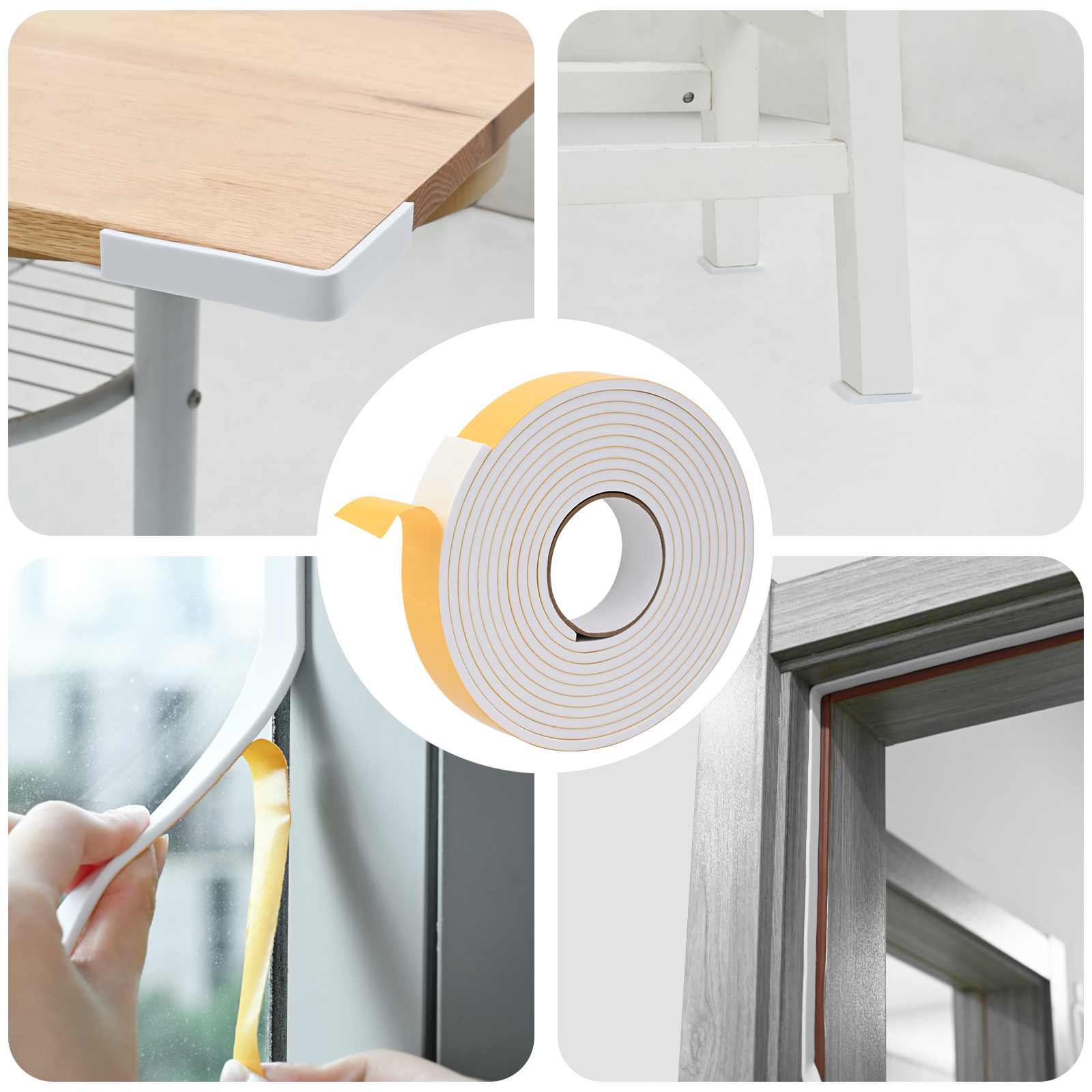 vidaXL Self-adhesive Foam Tape 10 pcs White 30mm x 5m CR Foam 1