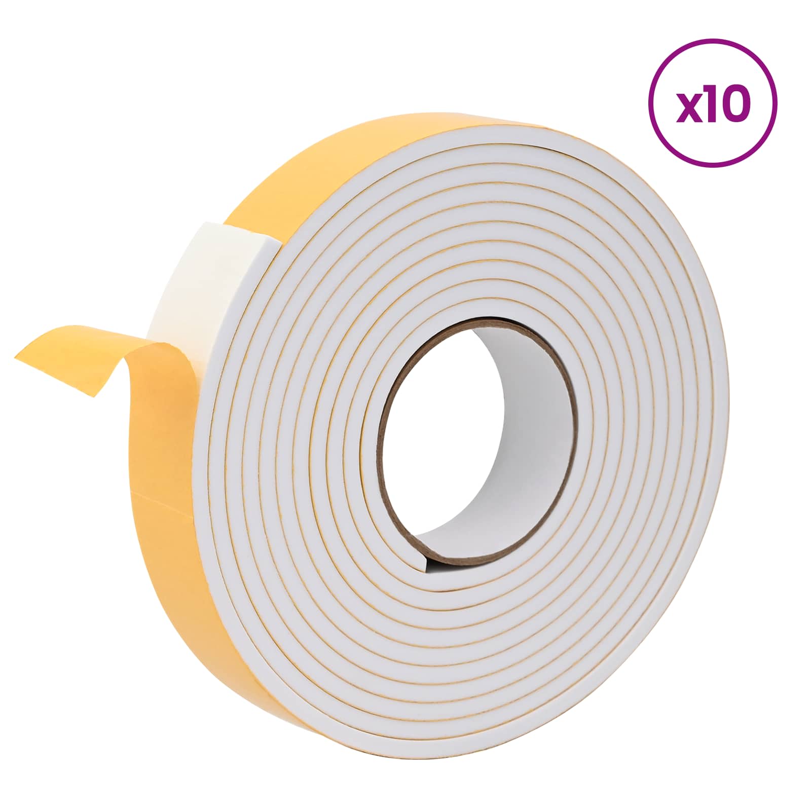 vidaXL Self-adhesive Foam Tape 10 pcs White 30mm x 5m CR Foam 3